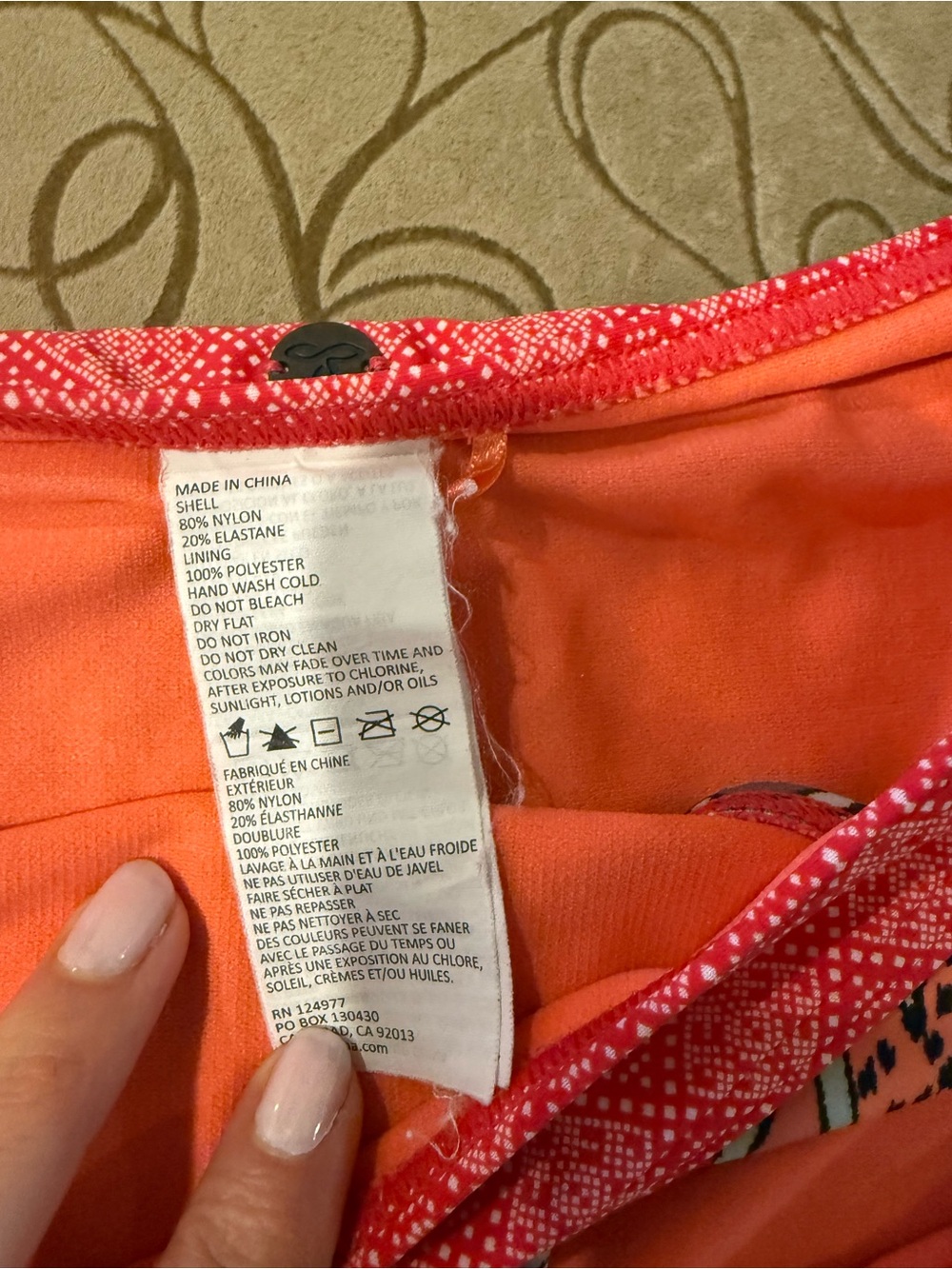Prana Red and Orange Printed Tankini Set Medium - Picture 14 of 16